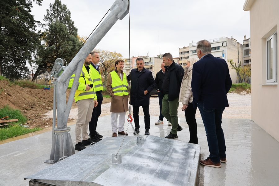 Στιγμιότυπο από την επίσκεψη στο Κεντρικό Αντλιοστάσιο λυμάτων